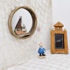 YK Decor Nautical Wood Wall Decoration Hanging Circle Mirror
