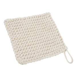 IMIKEYA 2 Pcs Hanging Heat Proof Mat Crochet Coaster Crochet Trivet Kitchen Hot Pad Cup Cushion Round Table Mat Pans Holders Dish Fabric Tripod Pot Cushion White Cotton Japan Dining Table
