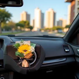 Car Air Vent Dried Flowers Bouquet, Vent Clips for All Surfaces Mini Bouquet Dried Flower for Household Decoration Vent Clip Air Freshener Auto Interior Accessories