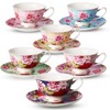 BTaT- Tea Cups and Saucers, Set of 6, 8 oz,
