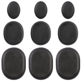 9-Piece Hot Stone Massage Set, Hot Massage Stones Made of Basalt Set (3 Large/3 Medium/3 Small), Durable Massage Stones, Massage Stone, Hot Stone Stones for Massage Therapy, Relaxation, Home Spa