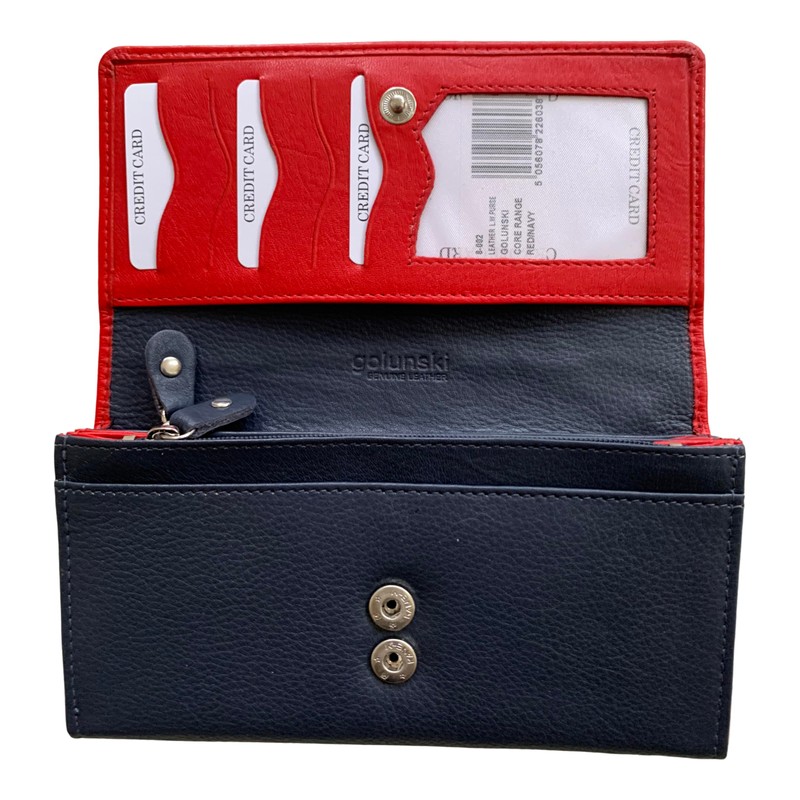 Golunski Ladies Soft Leather RFID Compact Trifold Purse - Red