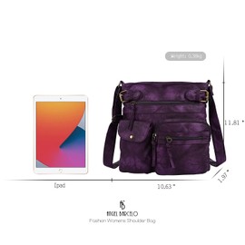Angel Barcelo Crossover Purse and Handbags Crossbody Bags for Women,Ultra Soft Leather Neatpack Bag Shoulder Purses for Girl (Stylish Purple)
