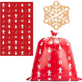 FloraSea 3 PCS 36x44 Christmas large bag Jumbo Gift Bags,Large Present Bags Santa Claus Christmas Sacks for Kids Gift Wrapping Bags with a matching gift tag,Extea Large Gift Bag for Gifts