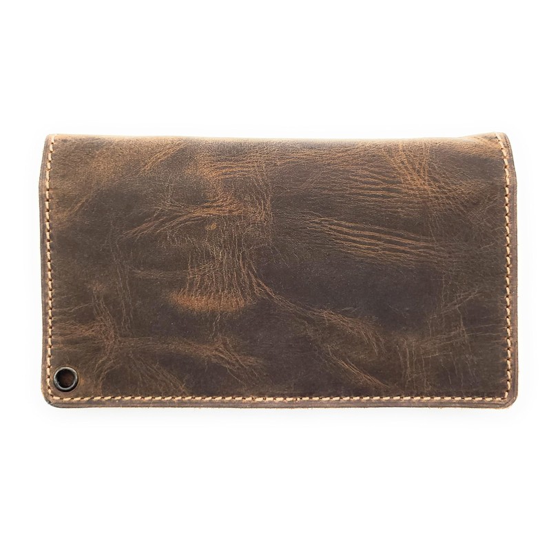 Lemasi Biker Wallet with Chain Natural Hunter Leather Wallet with