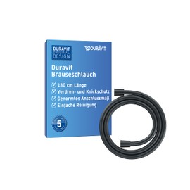Duravit Universal Shower Hose, Flexible Shower Hose 1.80 m with Twist Protection, Kink Resistant, Matt Black
