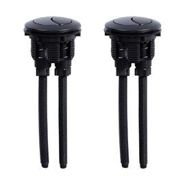 Pack of 2 Black Toilet Water Tank Push Buttons, 38 mm Water Tank Flush Toilet Replacement Part, Round Dual Sink Toilet Push Buttons for Bathroom Toilets Water Tank Repair