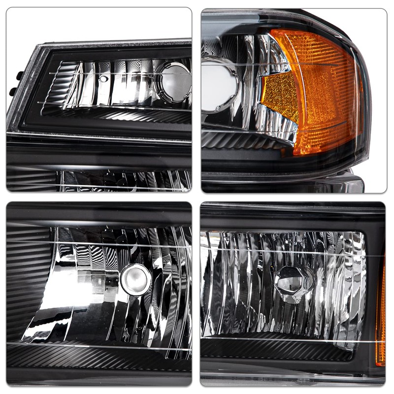 SOCKIR 4pcs Headlight Assembly Compatible with 04-12 Chevy Colorado /