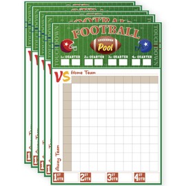 GIURKUU 5 Pcs Football Pool Poster, 11‘' x 16.08'' Football Squares Board 100 Grids, Football Pool Squares Poster, Football Game Party Supplies 2025