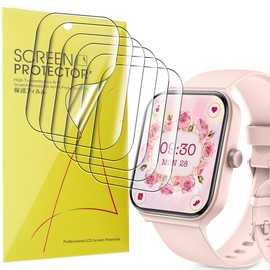 Compatible for Yoever Smartwatch Screen Protector, Lamshaw Full Coverage TPU Clear Film Compatible for Yoever 1.95 Inches Smartwatch (TPU- 6 Pack)