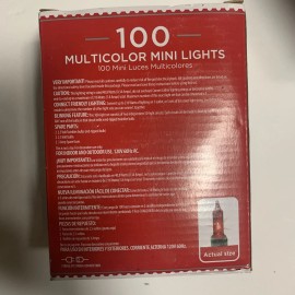 Holiday Time 100 MultiColor Mini Lights Green Wire Holiday Christmas Indoor Outdoor