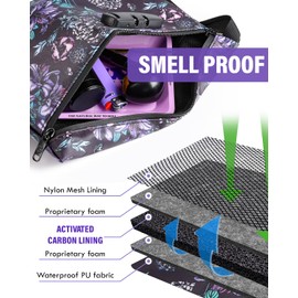 SafeDelux Lock Travel Pouch with Combination Lock & Activated Carbon—Waterproof Zipper, Carbon Lined for Home Storage & Gifts (Black & White)