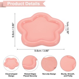 PATIKIL Flower Jewelry Trinket Dish Tray, Pink Resin, 9.8 x 9.8 x 1cm, Organizer, Decorative Plate