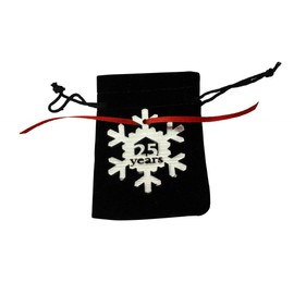 25 Years Cut Out Metal Snowflake Christmas Tree Hanging Decoration - 25th Wedding Anniversary