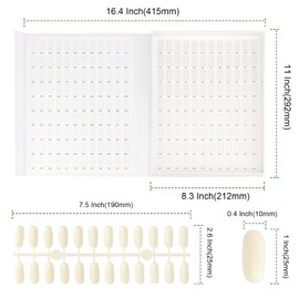 PINGEUI 2 Pack 216 Colors Nail Display Book, Nail Gel Polish Display Chart with 480 Nail Tips, Nail Polish Sample Display Book for Nail Salon and Nail Painting Practice, No Need Glue