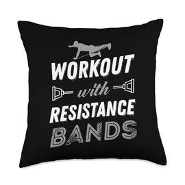 Unlock Fitness With bands Workout Resistance Band Throw Pillow, 18x18, Multicolor