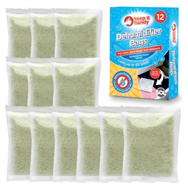 12pk Dehumidifier Bags , Moisture Absorbers for Home, Drawers, Wardrobe Dehumidifier Bags, Car Moisture Absorber , Damp Absorber Dehumidifier Disposable Dehumidifier Interior Dehumidifiers Disposable