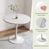 Kasinali White Round Table Modern Tulip Dining Table White Round