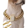 Aiyidi Dog Chain Collar Stainless Steel Gold Dog Chain Collar
