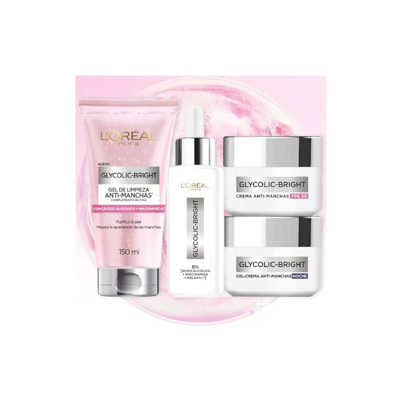 LORAL PARIS SKIN Kit Anti-Manchas Glycolic Bright Srum 30ml Crema