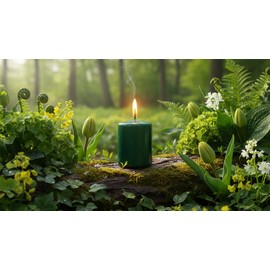 Cereria Di Giorgio Candela Cero Laccata Verde scuro 7x10 cm - 55 Ore