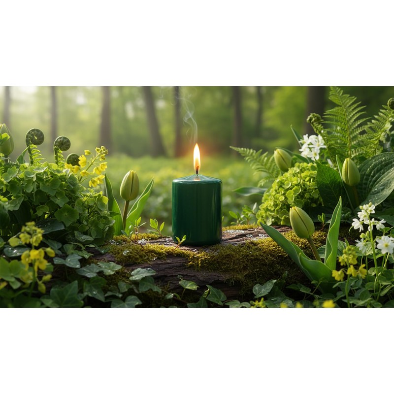 Cereria Di Giorgio Candela Cero Laccata Verde scuro 7x10 cm
