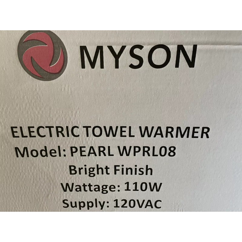Myson Pearl Electric Towel Warmer 8 Bar 120v WPRL08 Chrome