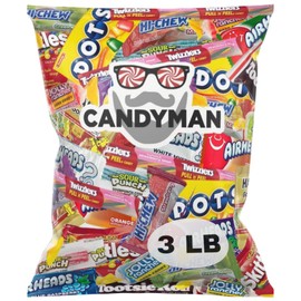 CANDYMAN Assorted Candy Variety Pack 3lbs of Candies Stuffers, Easter Basket Stuffers, Bulk Candy for Party Favors Goodie Bags for Birthday Party, Candies in Bulk Individually Wrapped