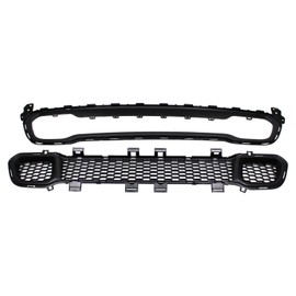 Roneeson Front Lower Grill Grille and Molding Trim Black for Jeep Cherokee 2014-2018