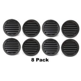 3" Round Plastic Louver Soffit Air Vent Reptile Screen Grille Cover (8, Black)