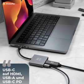 XtremeMac USB-C Hub for MacBook: Continuous Charging up to 100W & Fast Data Transfer, USB 3.0 & 4K HDMI, Apple Design, for MacBooks, iPads and Other Devices with Type-C Port
