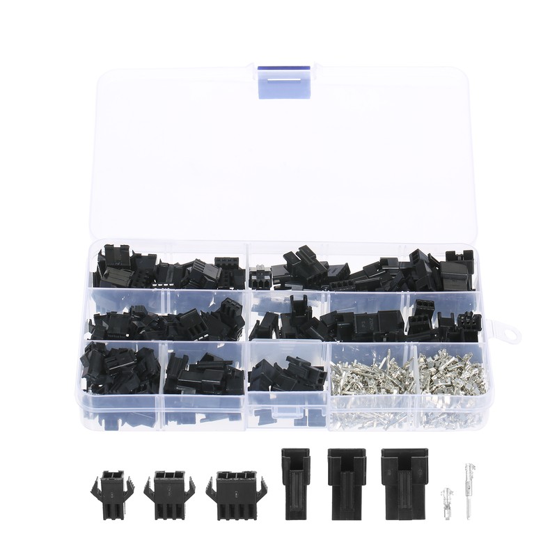480Pcs JST 2.54mm Pitch 2-Pin 3-Pin 4-Pin Connector Housing Assortment