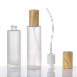 Pcs 30ml 1oz Matte Glass Pump Bottles - Travel & Toiletries Containers with Plastic Lid for Shampoo, Cream, Liquid, Essential Oils