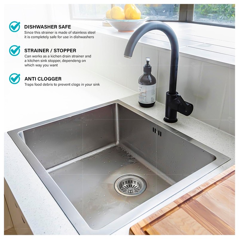 Highcraft 97353 Kitchen Sink Basket Strainer Replacement for Kohler Style