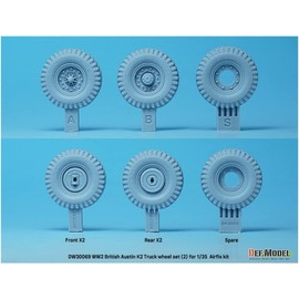 Def Model DW30069 1/35 WWII British Army Austin K2 Truck Weight Deformation Tire Set 2 (For Airfix) Parts for Plastic Models