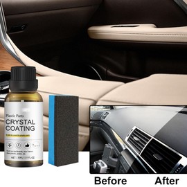 Crystal Coating for Car Plastic Parts, Plastic Restorer Refurbish Agent with Sponge, Automotive Exterior and Interior PlasticParts Scratch Remover, Car Ceramic Coating (3PCS) (2pcs)