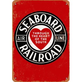 RetroRust 7 x 10 METAL SIGN - Seaboard Air Line Railroad - Vintage Rusty Look