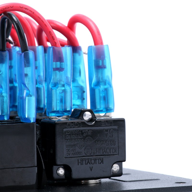 Amarine Made 5 Gang Aluminium LED Rocker & CIG Socket