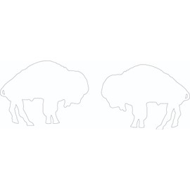 Standing Buffalo White Full Size Football Helmet Decals