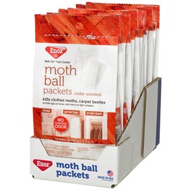 Enoz Moth-Tek Packets Cedar Scent - 6 oz. Bag (Case of 6) Kills Clothes Moths, Carpet Beetles, and Eggs and Larvae
