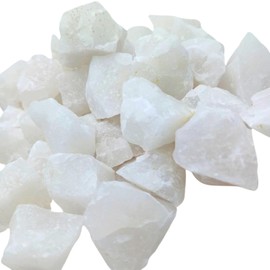 Karma Gems 1lb White Quartz Rough Crystals - Raw Stones for Balancing Energy - Tumbling Rocks for Jewelry Making, Wire Wrapping & Gem Mining - Gemstones for Reiki Healing - Ideal for Home Decoration