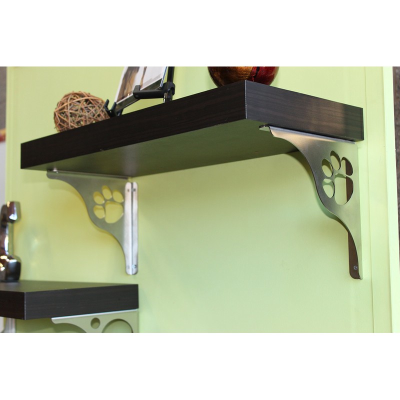 Cascade Manufacturing Dog Paw Theme Stainless Steel Shelf Bracket Brushed