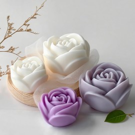 2 Pack Tulip Flower Peony Rose Succulent Cylinder Candle & Resin Mold - Resin Casting Silicone Molds for Home Decor & Candle Making Wave Spiral Mold