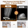 BRIGHT SHOWERS Rain Shower Head with Handheld Spray Built-in Power
