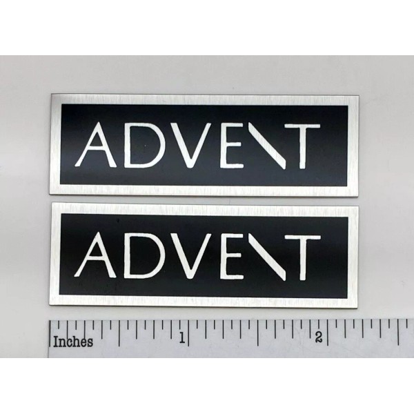 Advent Speaker Badge Logo Emblem Pair Custom Made Aluminum