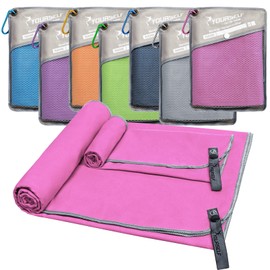 SYOURSELF 2 Pack Microfiber Towel, Quick Dry Towel Travel Towel, Super Absorbent Compact Camping Towel Large Beach Towel Oversized Sport Towel for Backpacking Pool Workout Bath(XL:72"x32"+12"x24")