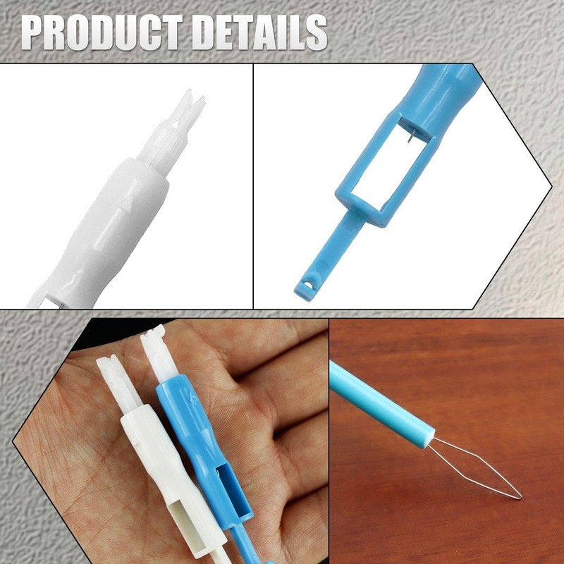 YSJCHEBS 4 Pieces Sewing Machine Needle Threader, 2 Pieces Cylindrical