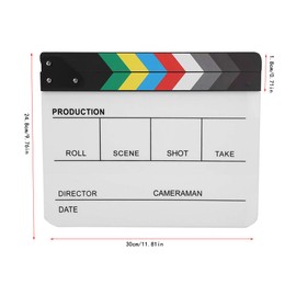 Scene Acrylic Film Flap, Director Film Cut Action Scene Flap Board TV Movie Cut Action Scene Film Flap for Shoot Props / Advertising / Home Decoration / Background with Pen (Colour White), Colour