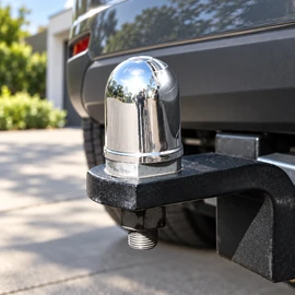 50mm Chrome Tow Ball Cover, Push-On Plastic Trailer Hitch Ball Protector for Standard Towballs