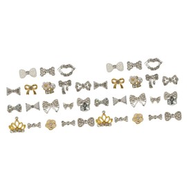 Minkissy 36pcs Nail Art Rhinestones and Studs for DIY Manicure Random Designs for Parties and Celebrations Create Stunning Nail Decor Easy Application